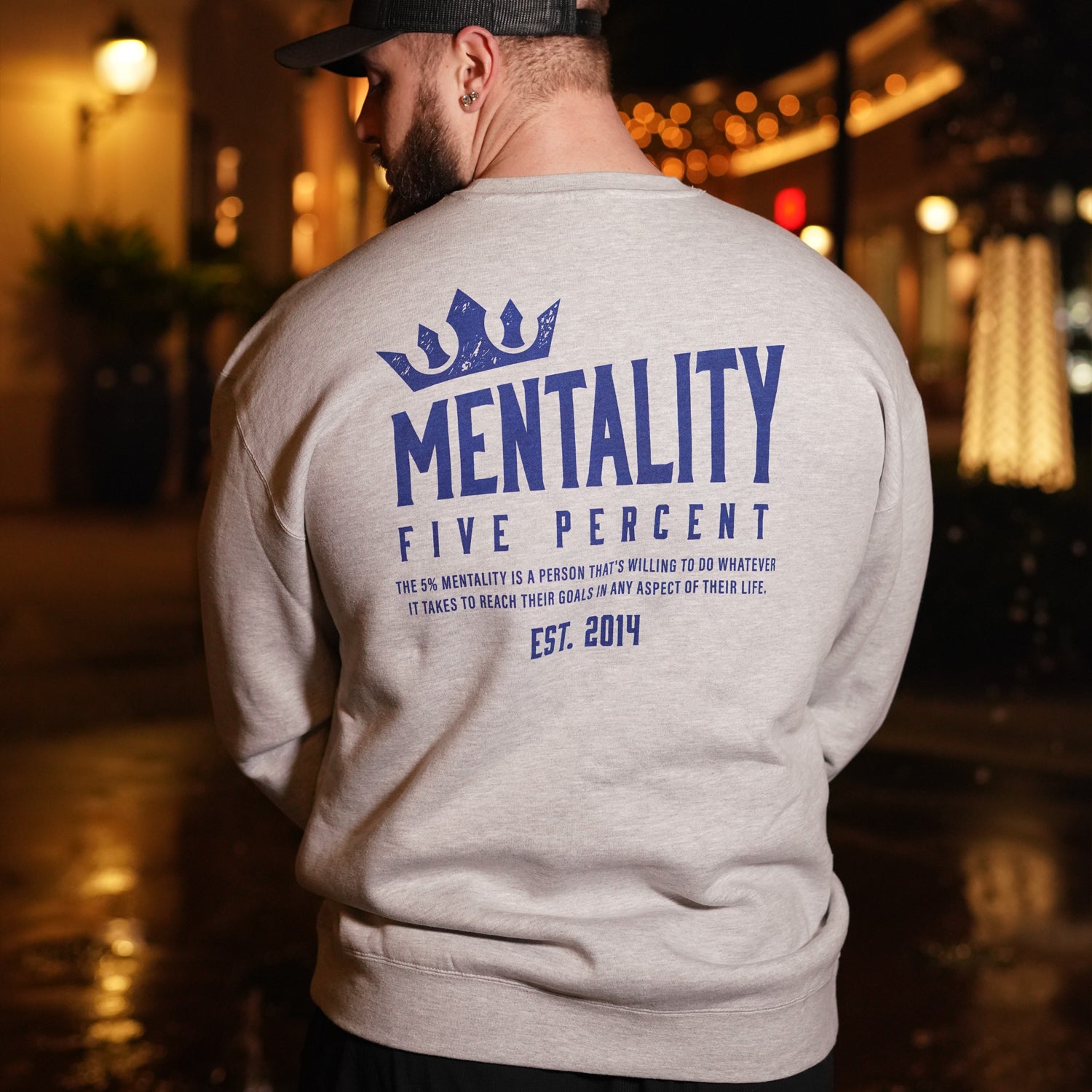 Mentality Five Percent, Heather Gray Crewneck Sweater