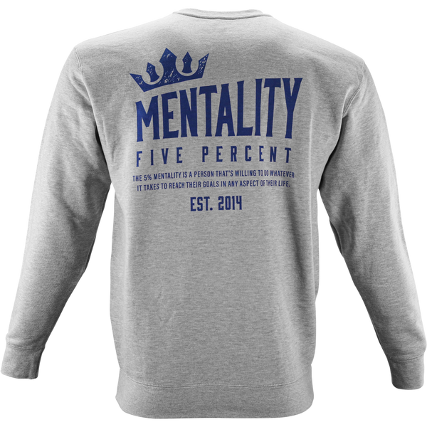 Mentality Five Percent, Heather Gray Crewneck Sweater