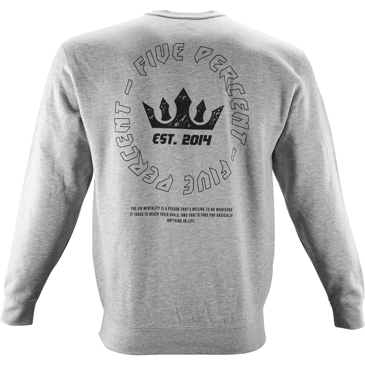 Five Percent Crown, Heather Gray Crewneck Sweatshirt