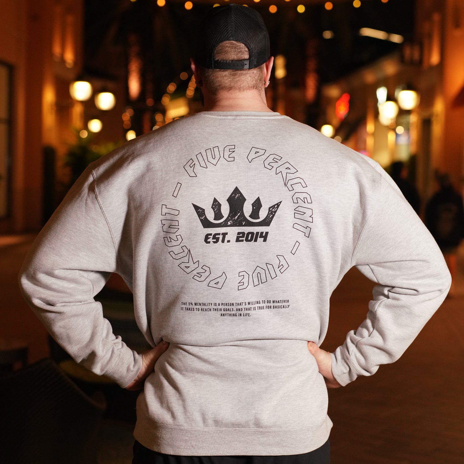 Five Percent Crown, Heather Gray Crewneck Sweater