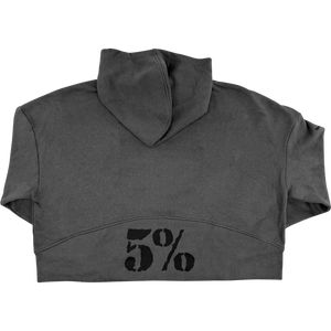 Five Percent Crown, Women's Cropped Gray Hoodie