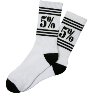 5% White Crew Socks - 5% Nutrition