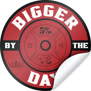 Bigger By The Day Decal | 4-Inch Round (Black/Red)