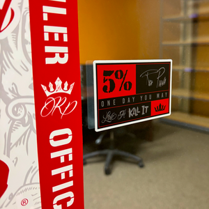 Slogan Decal | Rectangle (Black/Red)