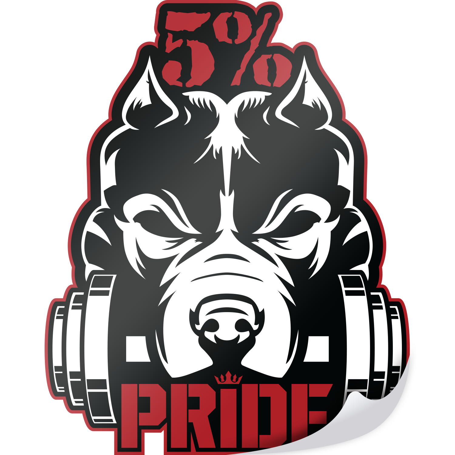 Pitbull Pride Decal | Die Cut (Black/Red)