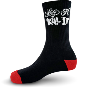 5% Black Crew Socks