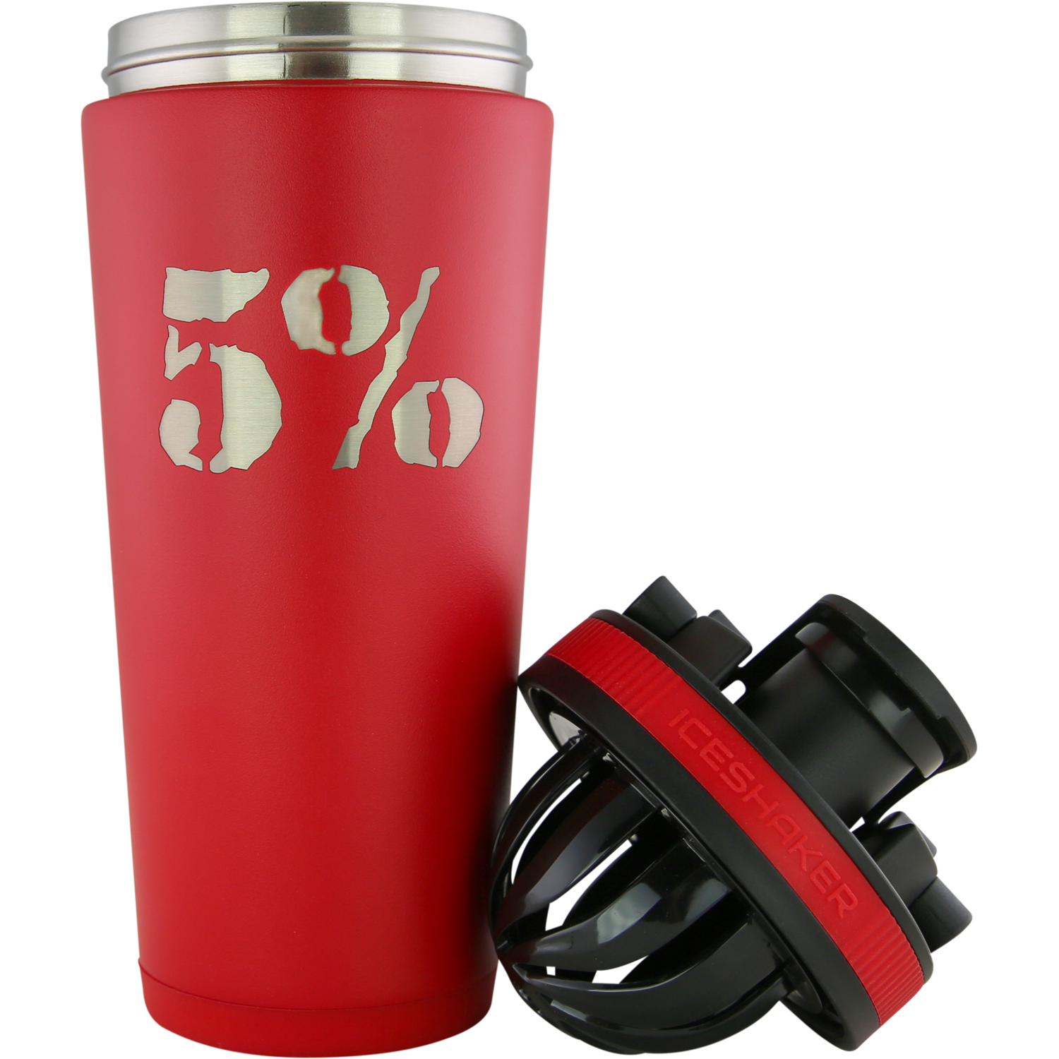 Red 26oz Vacuum-Insulated Ice Shaker Cup - 5% Nutrition