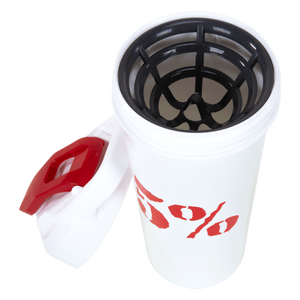 5% 20oz Shaker Cup (White/Red) - 5% Nutrition