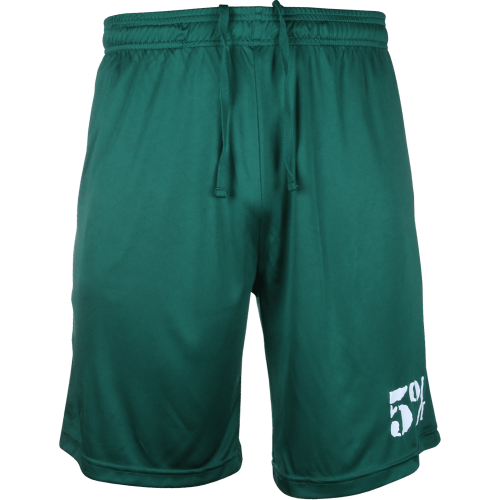 5% Green Shorts with White Lettering - 5% Nutrition