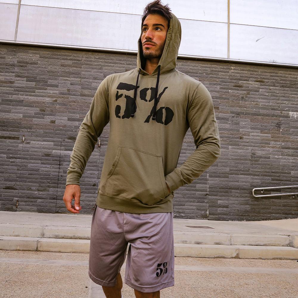 5% Military Green Pullover Hoodie - 5% Nutrition