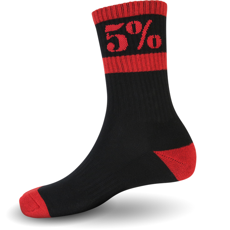5% Red Crew Socks