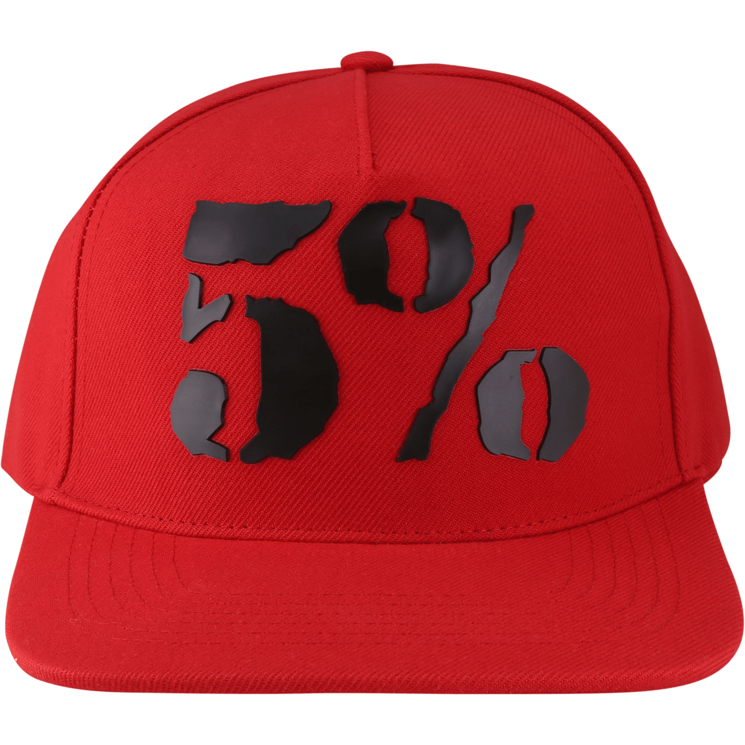 5% Rubber Logo, Red Hat with Black Lettering - 5% Nutrition