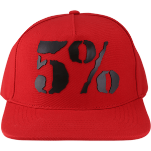 5% Rubber Logo, Red Hat with Black Lettering - 5% Nutrition