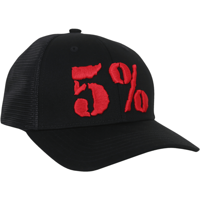 5% Trucker Hat, Black Hat