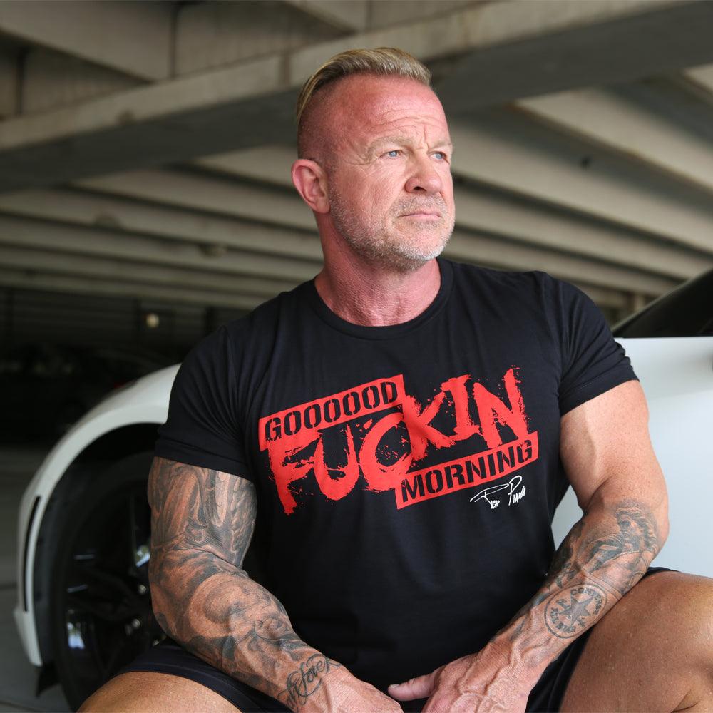 Good F*ckin Morning, Black T-Shirt with Red Lettering - 5% Nutrition