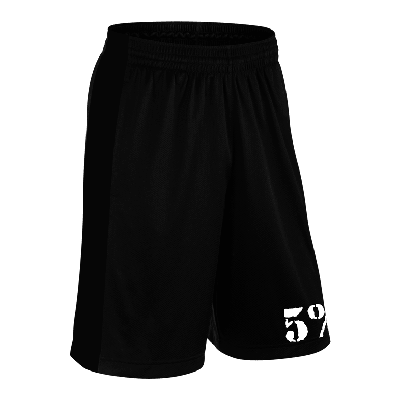 HUSTLER, Black Shorts with White Lettering - 5% Nutrition