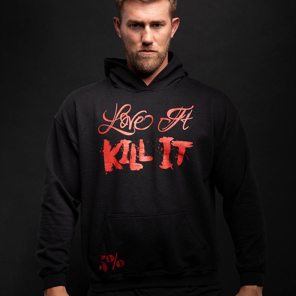 Love It Kill It, Men's Hoodie in Black with Red Graphics - 5% Nutrition