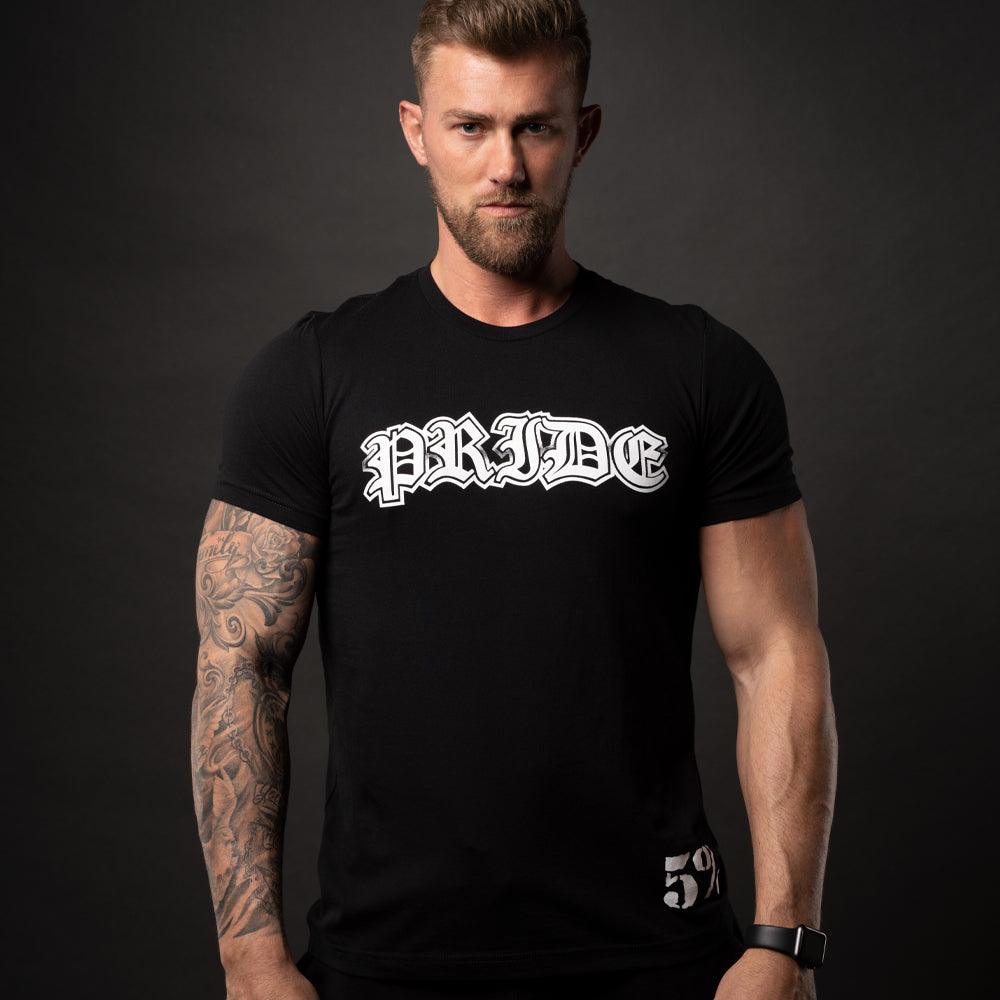 Pride, Black T-Shirt with White Lettering - 5% Nutrition