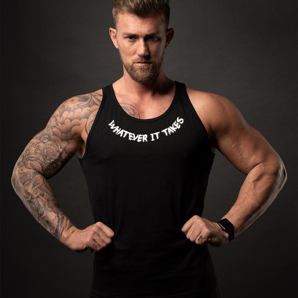 Whatever It Takes, Black Tank Top with White Lettering - 5% Nutrition